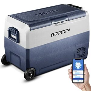 【Upgraded】BODEGA 12 Volt Refrigerator, Portable Freezer, Car Fridge Dual Zone WIFI APP Control, 53 Quart（50L）-4℉-68℉ RV Car Cooler 12/24V DC and 100-240V AC for Outdoor, Vehicles, Camping, Travel