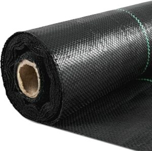 Happybuy 6FTx300FT Premium Weed Barrier Fabric Heavy Duty 3.2OZ, Woven Weed Control Fabric, High Permeability Good for Flower Bed, Geotextile Fabric for Underlayment, Polyethylene Ground Cover