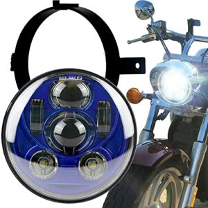 Eagle Lights 5.75 inch Generation III LED Headlight Kit with Bracket and Hardware Replacement for Honda VTX 1300 & 1800 (Blue)