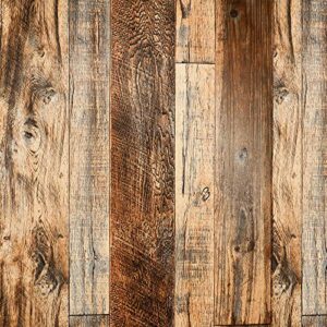 TANONE Brown Wood Peel and Stick Wallpaper 17.8