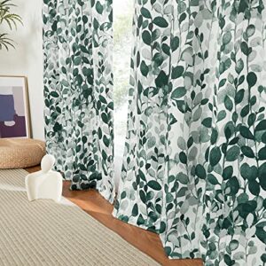 KGORGE Herb Foliage Pattern Curtains, Lighten up Indoor Space Room Darkening Window Curtain Set for Dining Area / Farmhouse, W 52