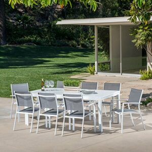 Mōd Furniture Mod HARPDN9PC-WHT Harper 9-Piece Set with 8 Sling Chairs and a 40