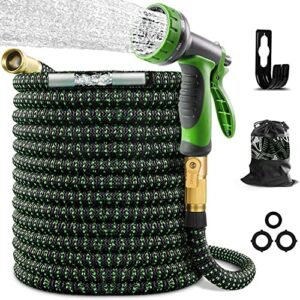 Expandable and Flexible Garden Hose 100FT Water Hose with 10 Function Sprayer Nozzle and 3/4