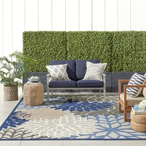 Nourison Aloha Indoor/Outdoor Floral Blue/Multicolor 7'10