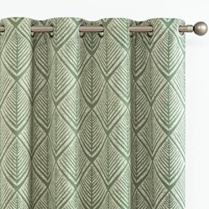 JINCHAN Moderate 80% Blackout Curtains Geometric Patterns Design Thermal Curtains Grommet Top Bedroom Window Curtains Room Darkening Thermal Insulated Curtains 84
