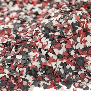 350 G/ 0.77 lb Decorative Color Chips Epoxy Flakes 3-5 mm Blend Concrete Floor Coatings Decorative Paint Flakes for Garage Floor Paint Interior Exterior Wall (Red, Black, White)